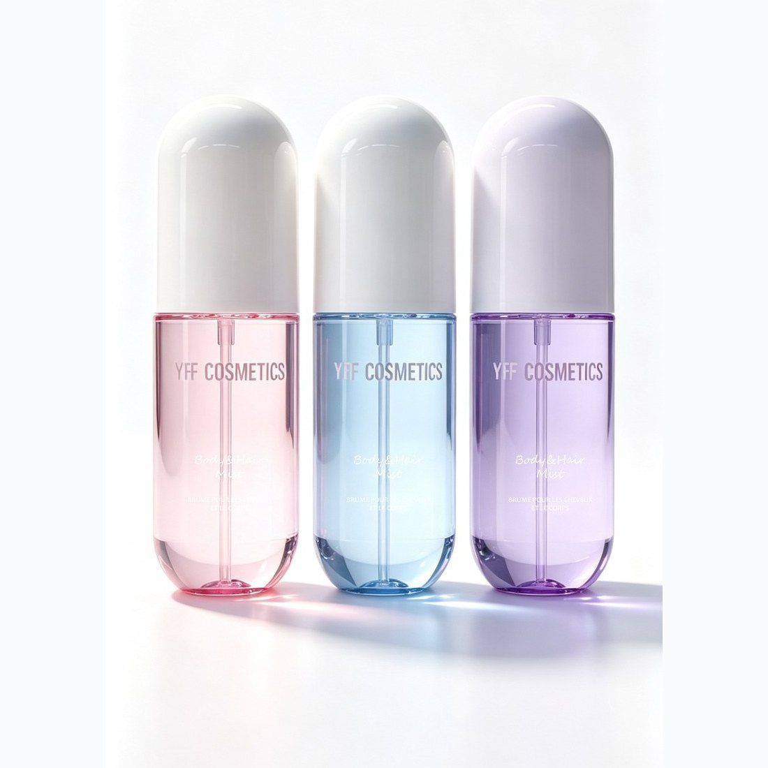 Three 120ml alcohol-free body and hair mist bottles