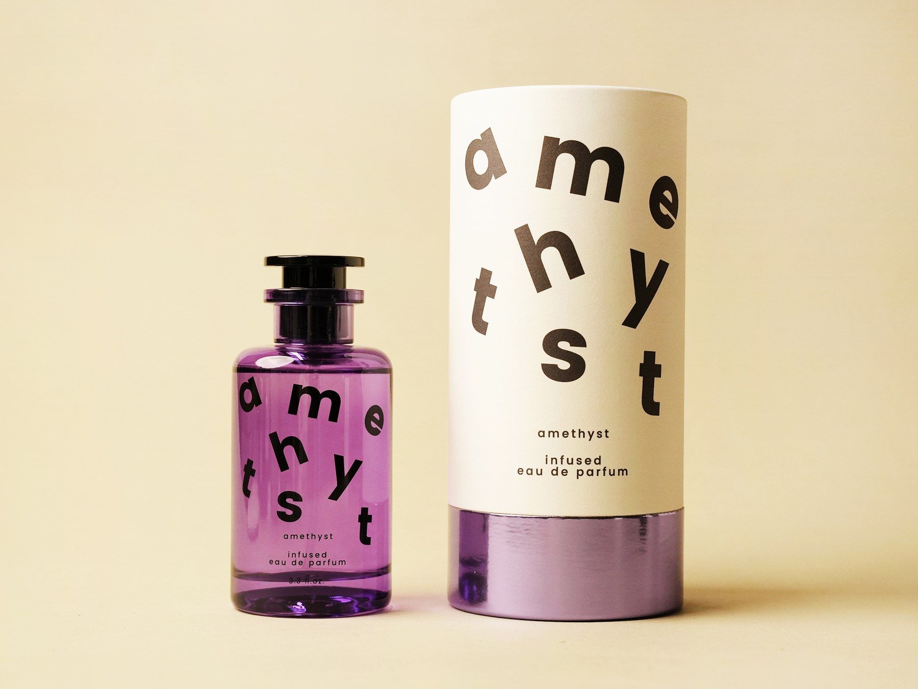 Amethyst purple gemstone perfume bottle, 100ml